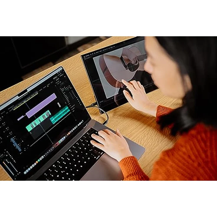 Verbatim Portable Touchscreen Monitor 4K, mobiler 17,3" Bildschirm, tragbarer HDR Screen für Laptop, Tablet, Smartphone, PS5 oder Nintendo Switch mit USB-C- und HDMI-Anschluss, schwarz – Bild 5