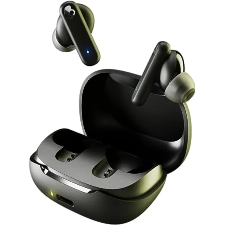 Skullcandy Smokin' Buds In-Ear Wireless-Kopfhörer, 20 Std. Akkulaufzeit, Mikro, kompatibel mit iPhone, Android und Bluetooth-Geräten - Schwarz