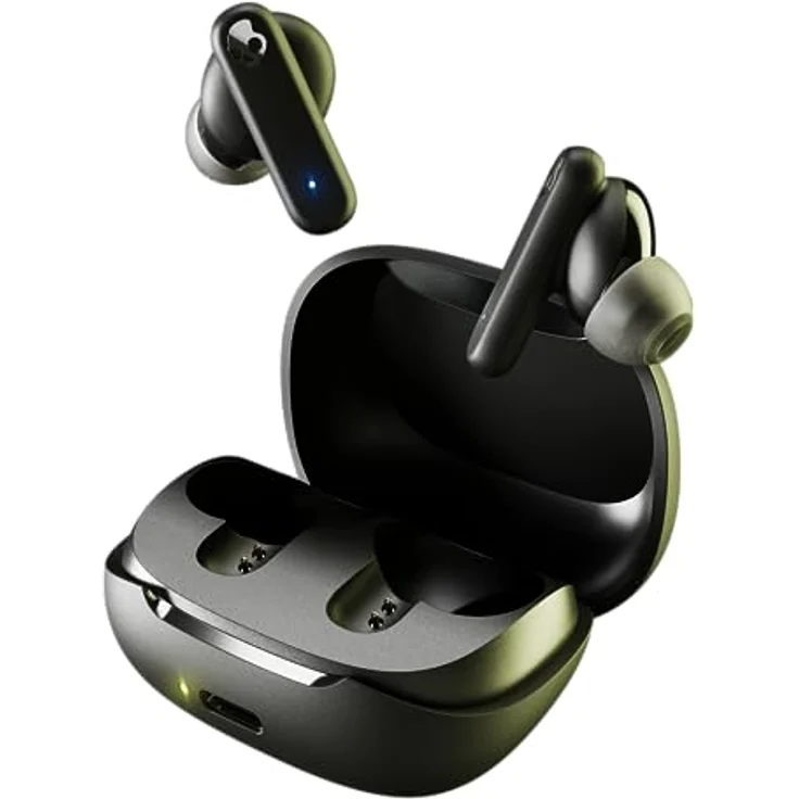 Skullcandy Smokin' Buds In-Ear Wireless-Kopfhörer, 20 Std. Akkulaufzeit, 50% nachhaltiger Kunststoff, Mikro, kompatibel mit iPhone, Android und Bluetooth-Geräten - Schwarz – Bild 1
