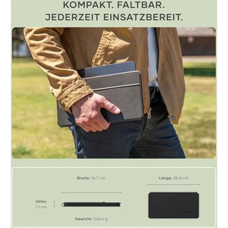 Satechi OntheGo Bluetooth Tastatur mit integrierten Standfuß, Schwarz, Scissor-Switch-Tasten, USB-C-Anschluss – Bild 8