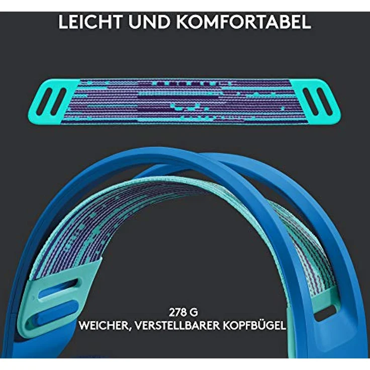 Logitech G733 LIGHTSPEED kabelloses Gaming-Headset mit Kopfbügel, LIGHTSYNC RGB, Blue VO! Mikrofontechnologie, PRO G Lautsprechern, Ultraleicht, 15-Stunden Akkulaufzeit, 20m Reichweite, Blau – Bild 2