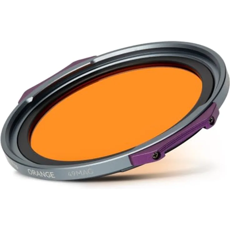 NiSi JetMag Pro Orange - Schwarz/Weiss Filter 49MAG, Aluminiumrahmen mit patentiertem Verriegelungssystem und Nanon-Beschichtung