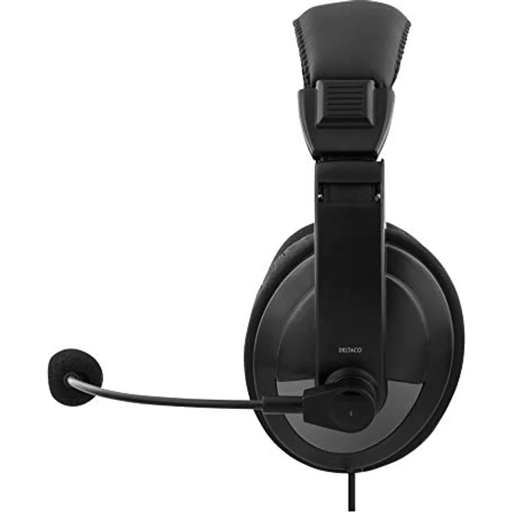Deltaco HL-57 USB Headset, Kabelgebunden, Schwarz, 40mm Treiber, Verstellbares Mikrofon – Bild 2