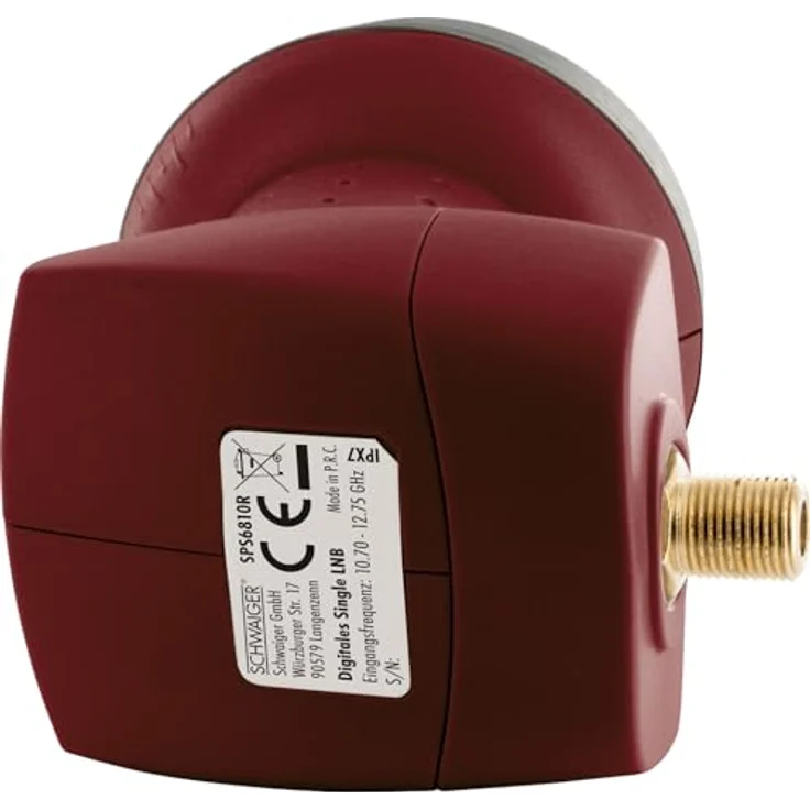 SCHWAIGER 326 Single LNB, 1-Teilnehmer Low Noise Blockconverter mit Sun Protect Technologie, hitzebeständig, wetterfest, vergoldete Kontakte, rot – Bild 4
