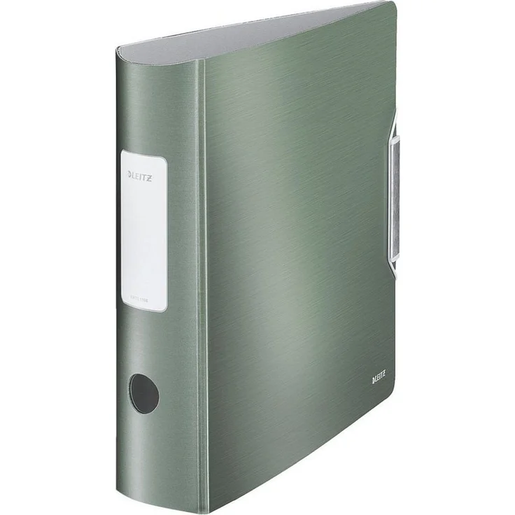 LEITZ Aktenordner 180° Active Style 1108, Ordner breit, Alu-Optik, aufgeklebtes Rückenschild – Bild 1