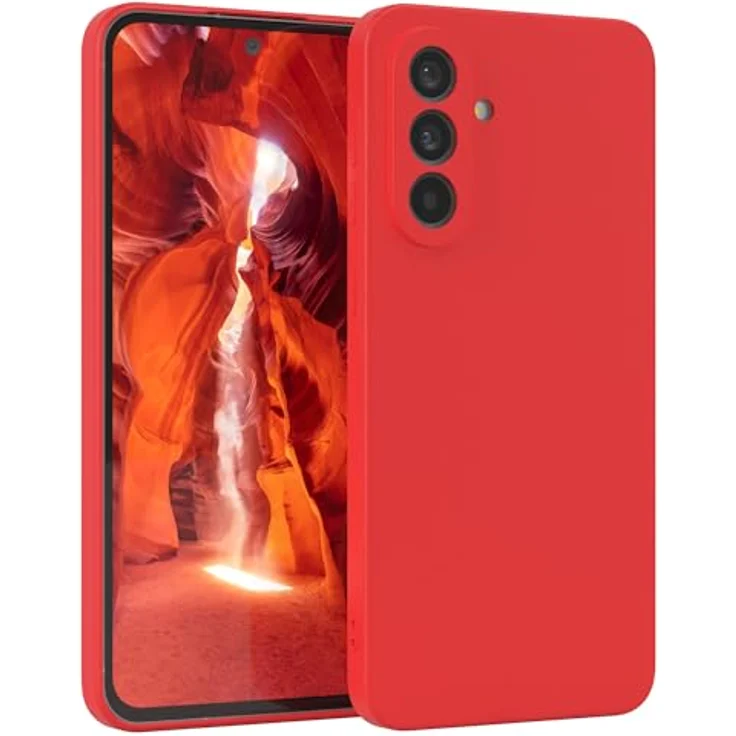EAZY CASE Silikonhülle für Samsung Galaxy A56 5G, stoßfeste Schutzhülle in Rot mit Kameraschutz und kabellosem Laden – Bild 1