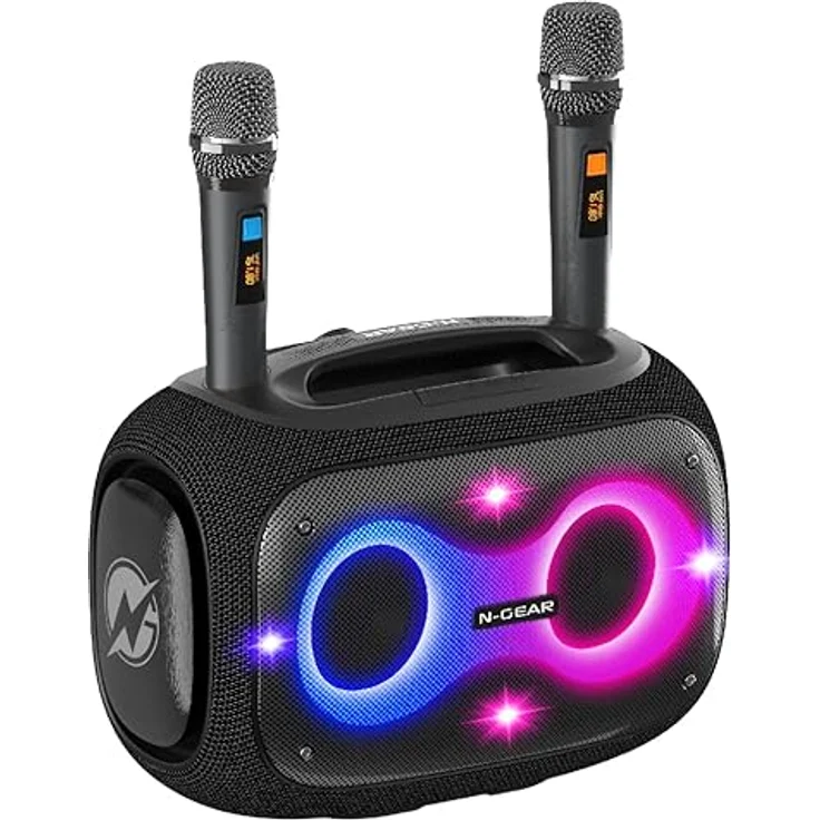 N-Gear NRG600 120 Watt Bluetooth-Speaker inkl. 2 Mikrofone (IPX5 wasserdicht, Schwarz) – Bild 2