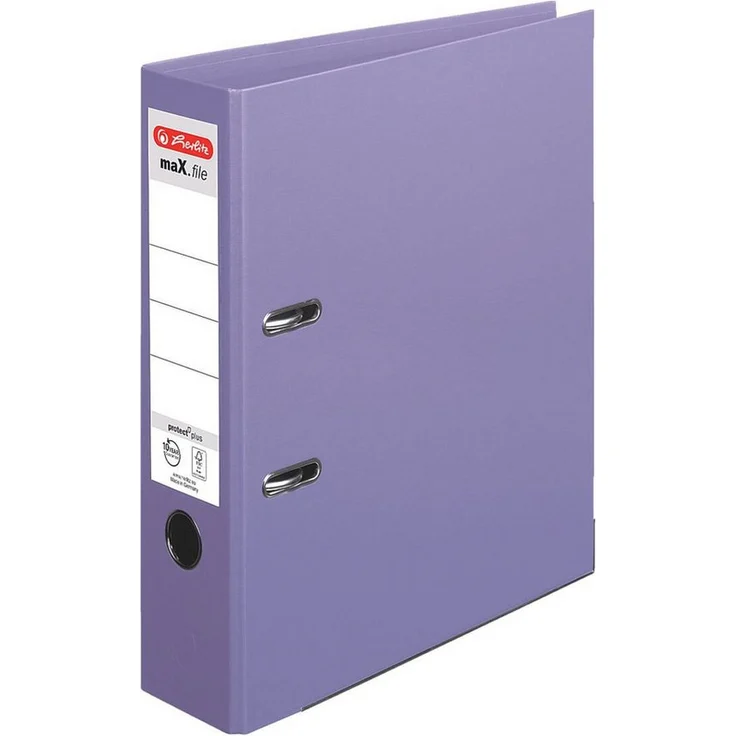 Herlitz Aktenordner maX.file »protect plus« mit Griffloch und Kantenschutz, breit, DIN A4, 8 cm Rückenbreite, Polypropylen, blau – Bild 1
