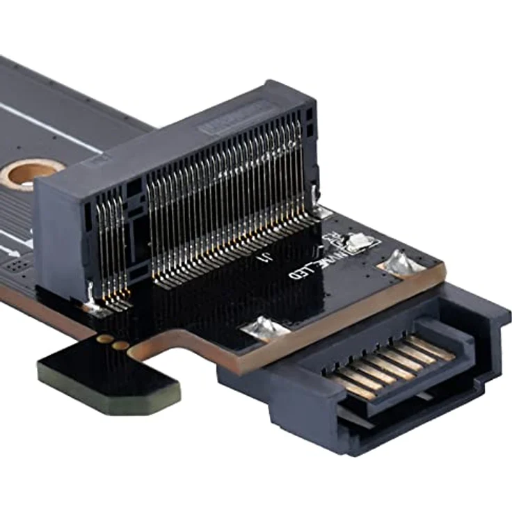 Silverstone SST-ECM28 M.2/SATA Adapterkarte, PCIe 4.0, 1x M-Key, 1x SATA, schnelle Anbindung über PCIe-4.0-Lanes – Bild 5