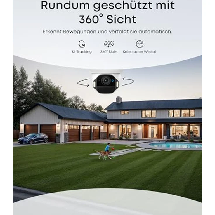 eufy SoloCam E42 (2-Cam Kit), 4K Überwachungskamera für außen mit HomeBase S380, Solar, KI-Bewegungstracking, Stroboskop, Schwenken & Neigen, Gesichtserkennung, lokalem Speicher bis 16TB, kabellos – Bild 3