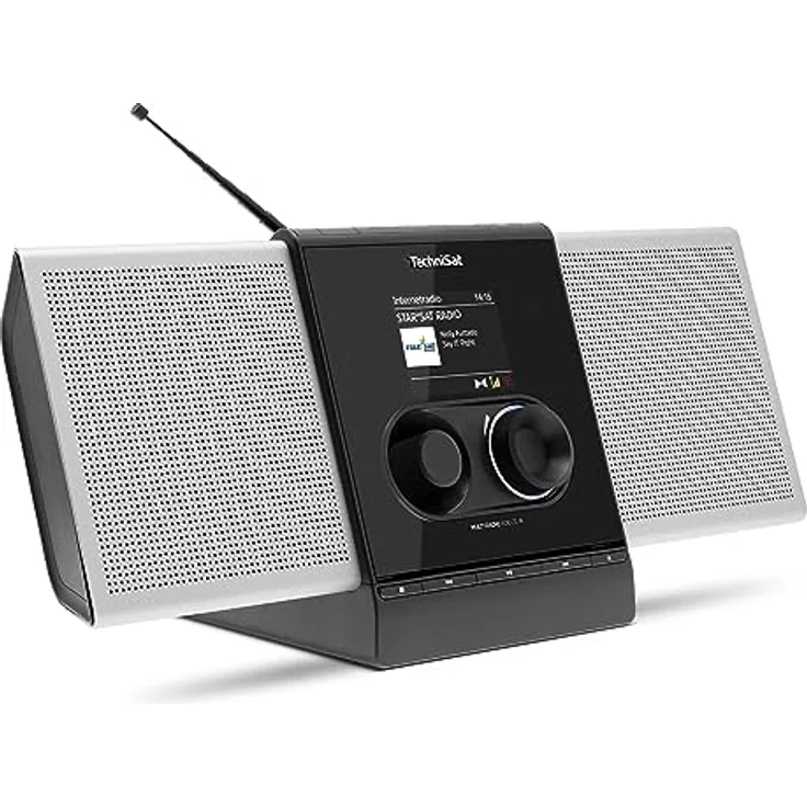 TechniSat MULTYRADIO 600 CD IR - Internetradio (Kompaktanlage, WLAN Radio, DAB+, UKW, Spotify, Bluetooth, CD-Player, USB, Farbdisplay, App-Steuerung, Fernbedienung, 40 Watt Stereo) Silber/schwarz