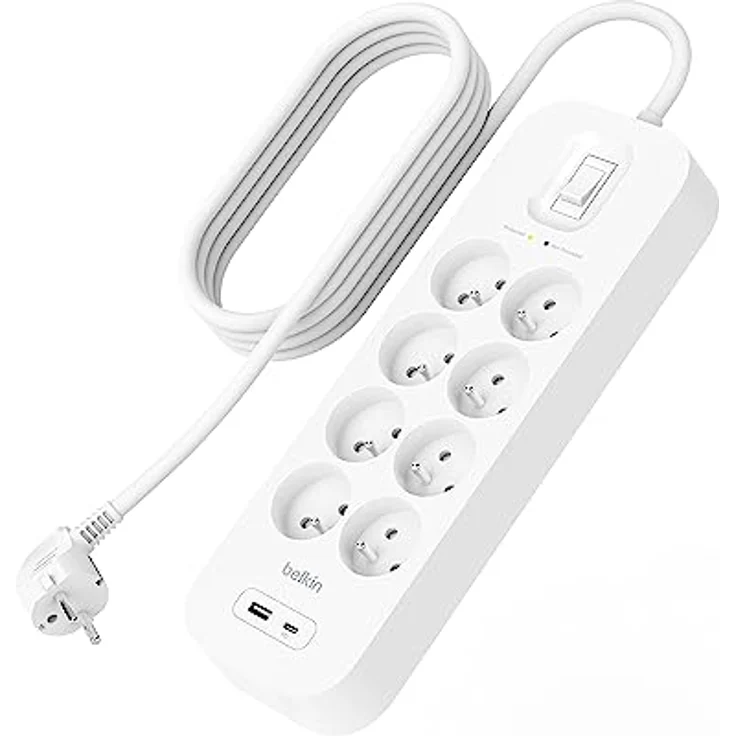 Belkin, Steckdosenleiste, Surge Protection with USB C 8 Outlet (CEE 7/5, 2 m) – Bild 3