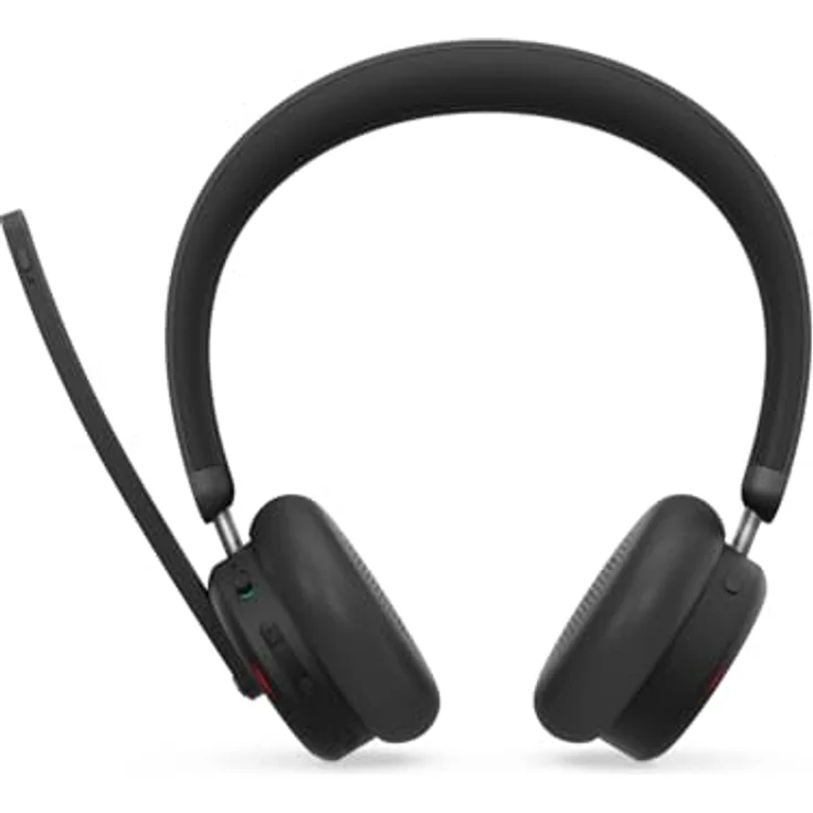 Lenovo 6550, On-Ear Bluetooth Headset mit ANC, kabellos, Schwarz, integrierte Mikrofone mit Geräuschunterdrückung, 60 Stunden Akkulaufzeit – Bild 2