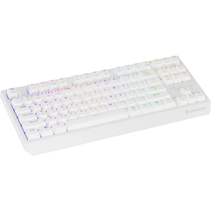 Genesis THOR 230 TKL, kabellose Gaming-Tastatur mit RGB-Beleuchtung, Outemu Red-Tasten, 3000-mAh-Akku, US-Layout, Weiß