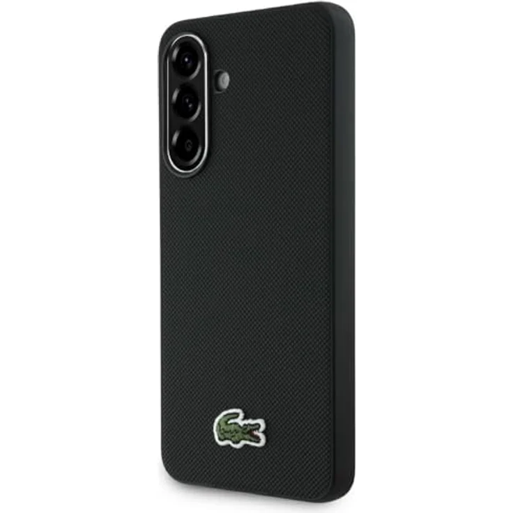 Lacoste Case Iconic Petit Pique Woven Logo für Samsung Galaxy A56, Smartphone Hülle aus TPU, schwarz – Bild 1