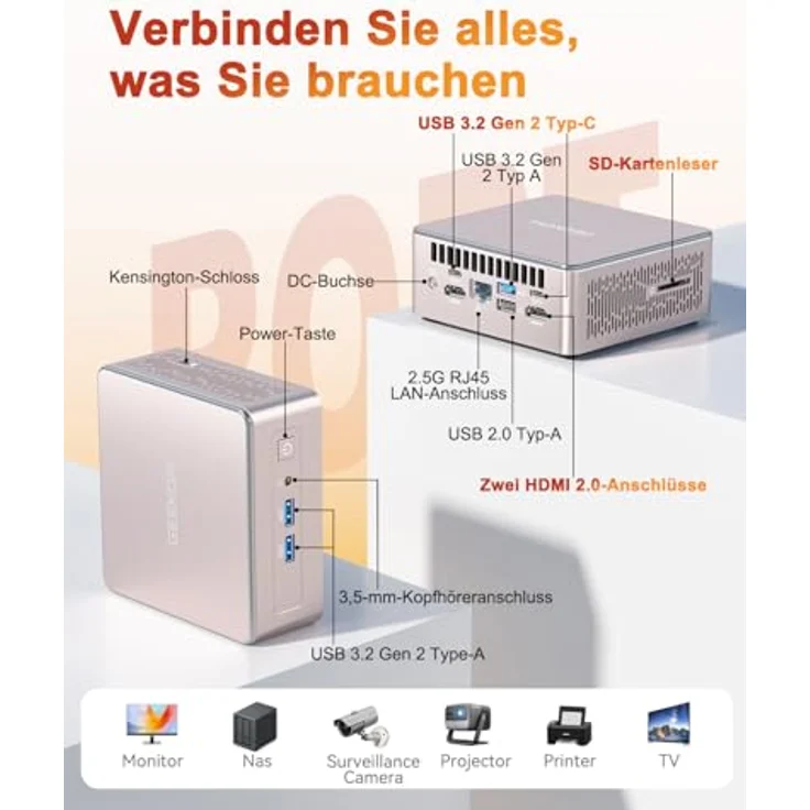 GEEKOM A5 Mini-PC - R5-7430U 16GB RAM+512GB SSD – Bild 10