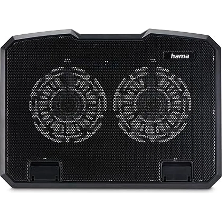 Hama Laptop-Kühler Black Metal, neigbar, leise, 2 Lüfter, 40 cm (15,6), Schwarz