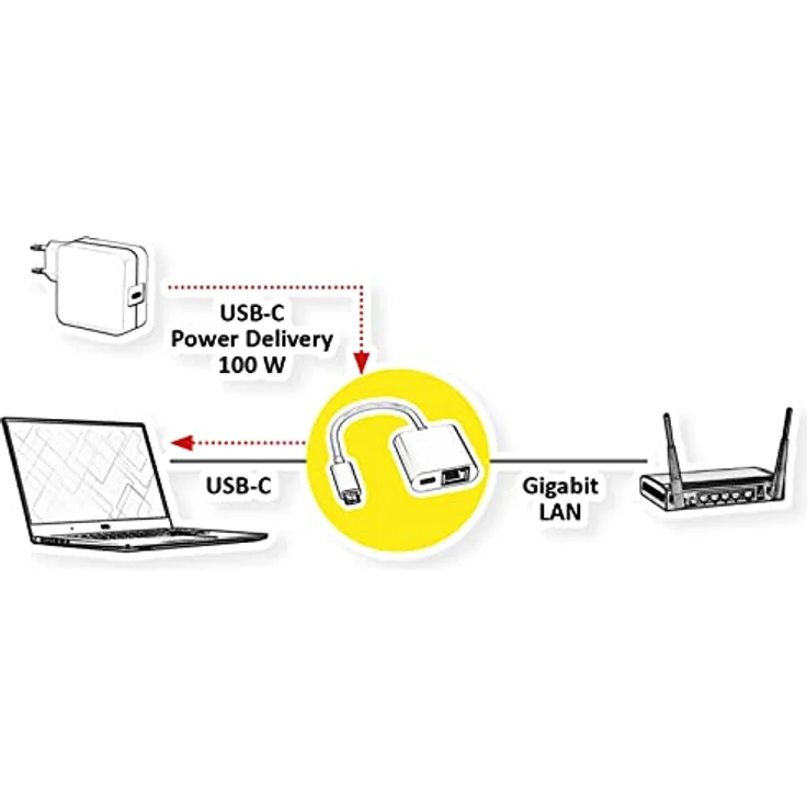 ROLINE USB 3.2 Gen 2 Typ C zu Gigabit Ethernet Konverter + 1x PD Port, 100W – Bild 3