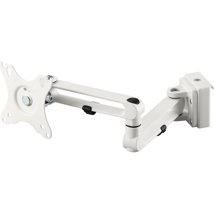 Deltaco DELO-0157, Monitor Halterung mit Neigungs- und Drehfunktion, Weiss, geeignet für 32" Tisch