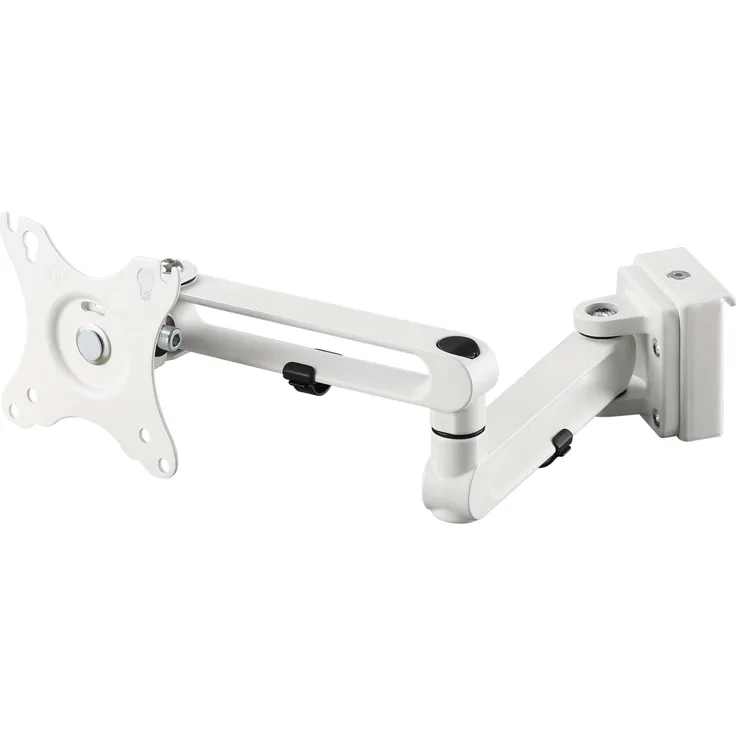 Deltaco DELO-0157, Monitor Halterung mit Neigungs- und Drehfunktion, Weiss, geeignet für 32" Tisch