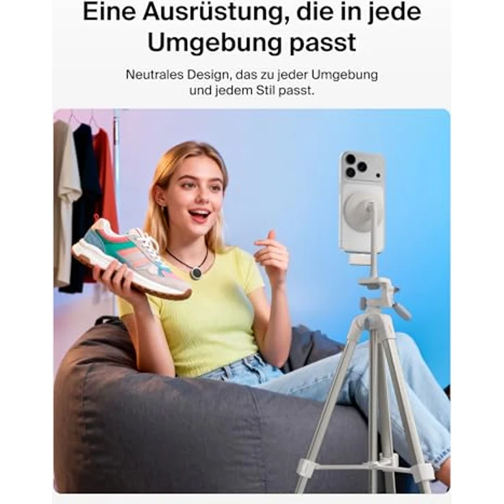 Belkin Stage Creator Kit, Vlogging-Kit mit Stativ, magnetischer Handyhalterung, 2 kabellosen Mikrofonen für iPhone und Android, ideal für TikTok, YouTube und Instagram – Bild 5