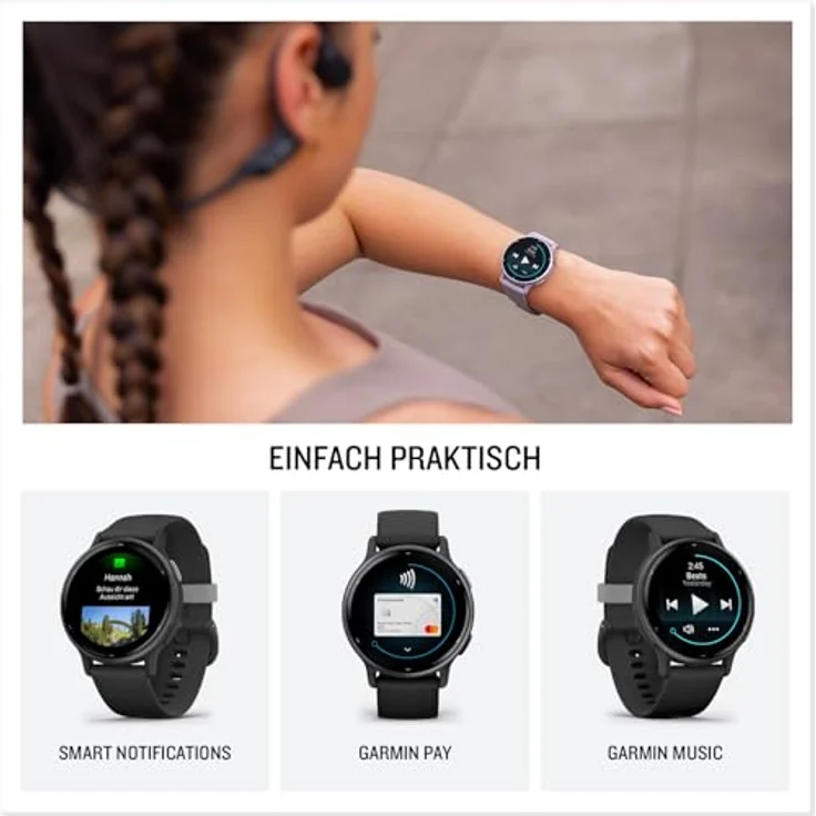 Garmin Vivoactive 5 AMOLED GPS Smartwatch mit Fitness- und Gesundheistfunktion, Musik, Schwarz/Schiefergrau mit Silikonarmband – Bild 4