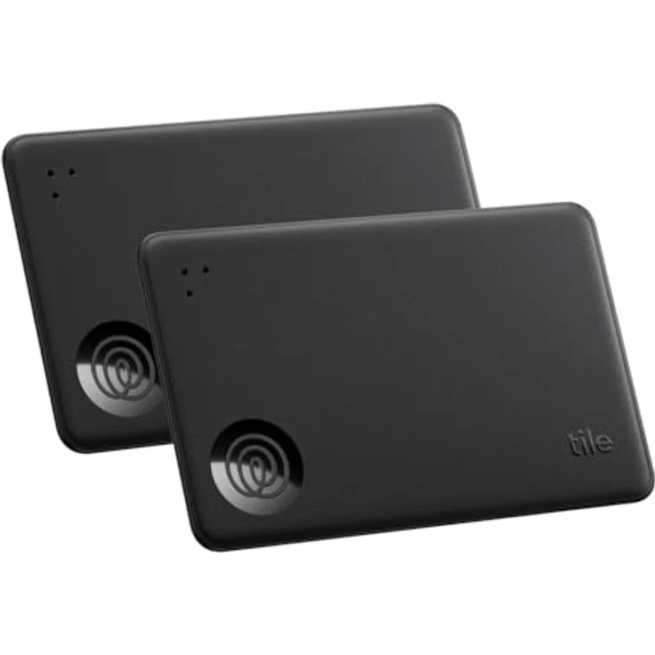 Tile Slim (2024) – Geldbörsenfinder und Gegenstandsfinder, 2er-Pack (Schwarz) - iOS- & Android-kompatibel – Bild 1