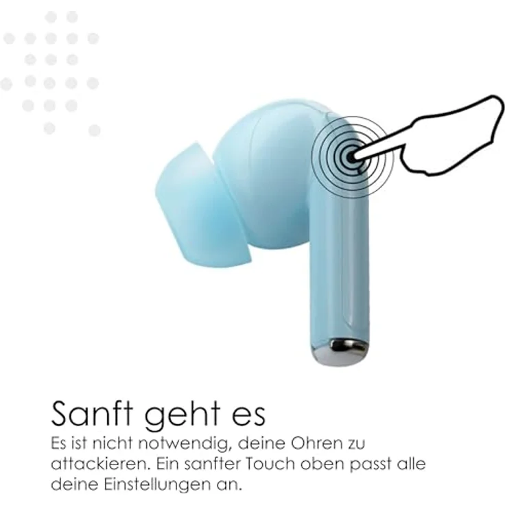 Boompods EchoBuds, TWS Kopfhörer mit Bluetooth 5.3 und Extra Bass, Himmelblau – Bild 6
