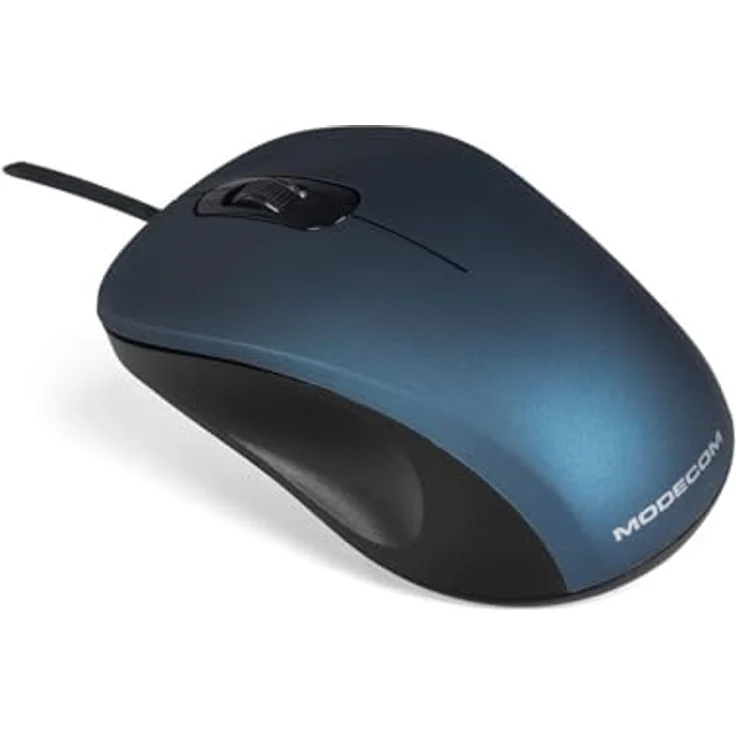 Modecom MC-M10S, Kabelgebundene USB Silent Computermaus in Blau, Ergonomisches Design für Büro & Home Office, 1200 DPI Sensor – Bild 2