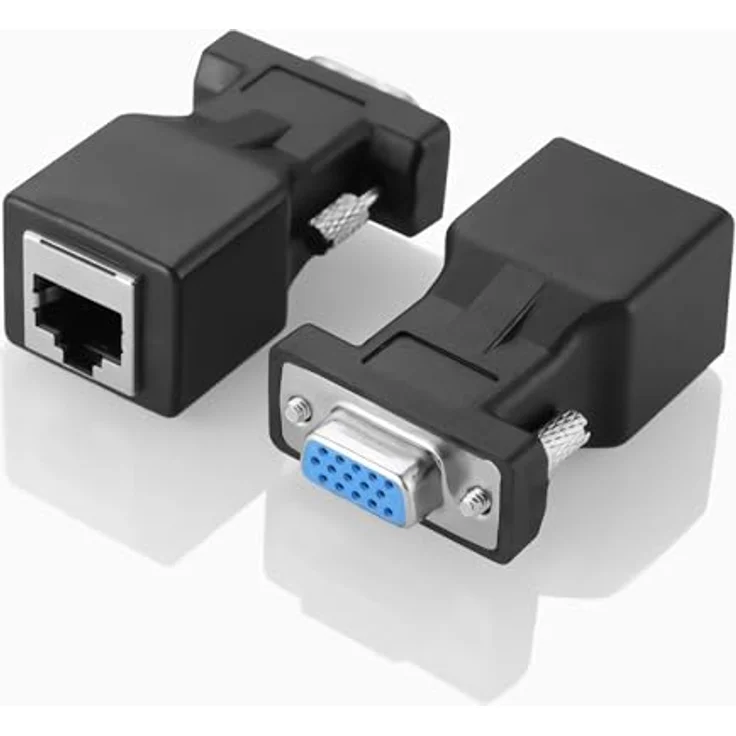 Aukson J13 VGA Extender Adapter Set, VGA auf LAN CAT5/CAT6, bis 1280x1024 bei 60Hz, 2 Stück (1x weiblich, 1x männlich) – Bild 4