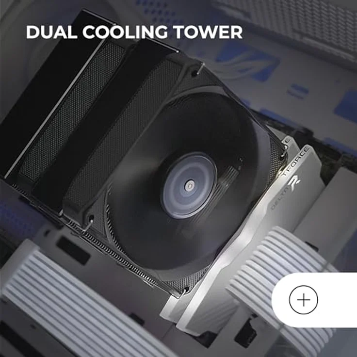 Mars Gaming MCPU-XU9, CPU Kühler mit Dual-Tower-Design, 9 Heatpipes, Schwarz – Bild 2