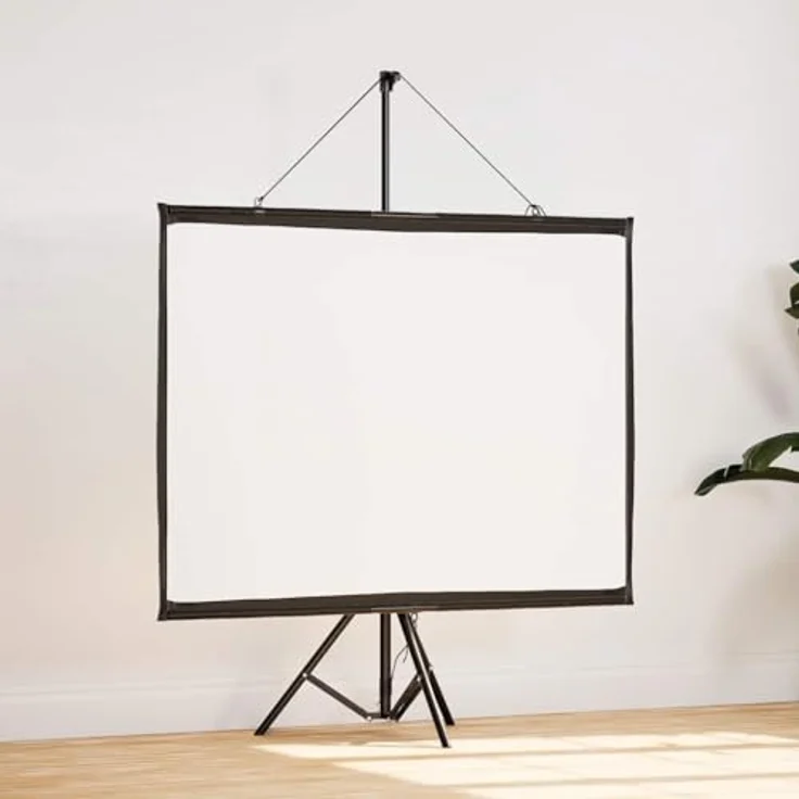 vidaXL Beamer Leinwand mit Stativ 60 Zoll 4:3, Projektionswand, Heimkino-Leinwand, Rolloleinwand, schwarz – Bild 2