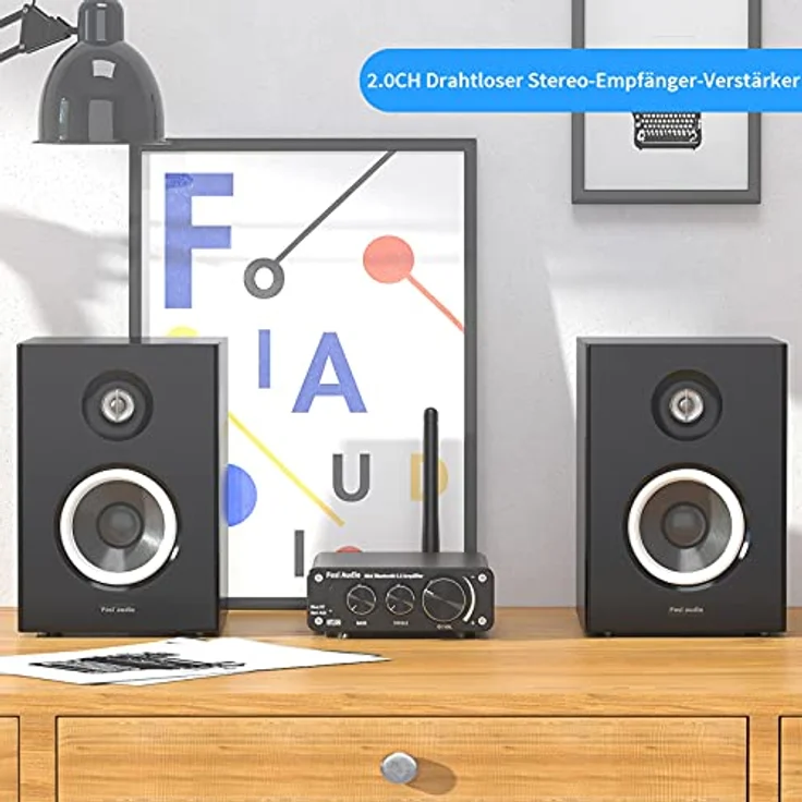Fosi Audio BT10A Bluetooth 5.0 Stereo Audio Verstärker Empfänger 2 Kanal Klasse D Mini Hi-Fi Integrierter Verstärkter Geeignet für Lautsprecher zu Hause 50W x2 TPA3116 – Bild 3
