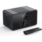 MAJORITY Bard Internetradio WLAN | DAB Radio mit Bluetooth | Küchenradio 100 Watt 2.1-Lautsprecher mit Subwoofer | DAB Plus Radio | Digitalradio DAB Plus mit Fernbedienung, Schwarz