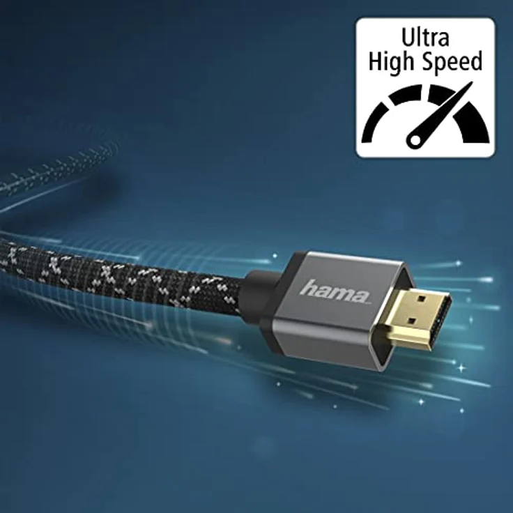 Hama Premium HDMI Kabel 5 Meter Ultra High Speed (Exzellentes Monitorkabel 4K / 8K, 48 Gbit/s, UHD Bildschirmkabel eARC, Ethernet, HDR, Aramidfaser Kabelmantel, HDMI 2.1 Kabel 120 Hz/60 Hz) 5m – Bild 5