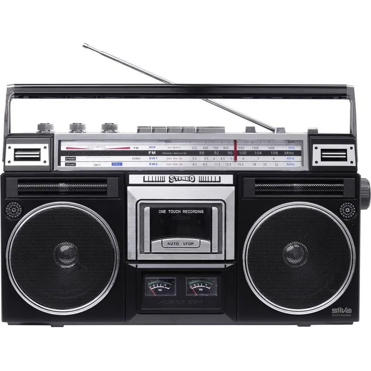 Silva Schneider Ghettoblaster Radio (Aufnahmefunktion, Inkl. Mikrofon)