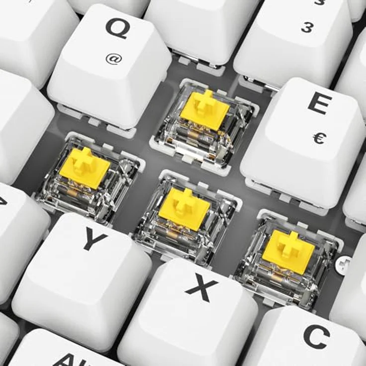 Sharkoon SGK50 S2 PBT Weiß, RGB, Gateron GPRO Gelb - Gaming-Tastatur mit Gateron GPRO Gelb Schaltern und PBT-Tastenkappen – Bild 3