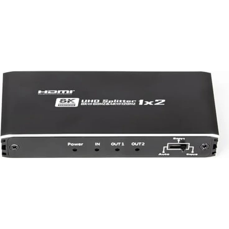 MAXTRACK 8K HDMI Splitter CS26-2L, 1in2out, mit EDID-Verwaltung, 8K@60Hz, 4K@120Hz, HDR10+, Dolby TrueHD, Plug & Play für 2 Monitore oder Fernseher – Bild 5