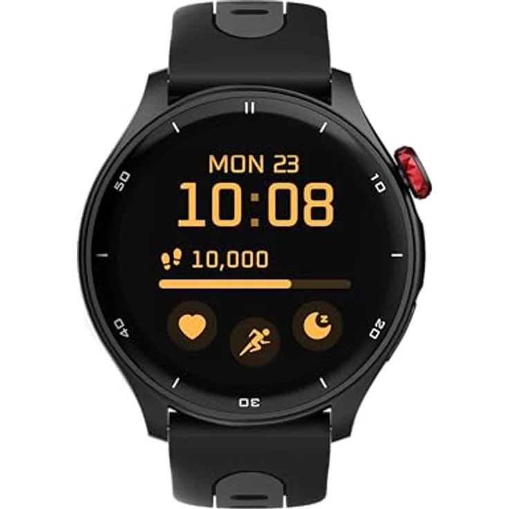MP myPhone Smartwatch Watch Adventure Black großer 360-mah-Akku, Bis zu 14 Tage Akkulaufzeit, 1,43 Zoll, GPS, 50 Sportmodi, SOS-Taste, Kompass, wasserdicht, Bluetooth – Bild 3
