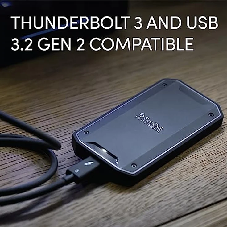 SanDisk® PROFESSIONAL PRO-G40™ SSD 4 TB (mobile SSD, robuste NVMe™ SSD mit Thunderbolt™ 3, USB-C™, bis zu 3.000 MB/s, IP68 Gehäuse, staub- und wasserbeständig) – Bild 3