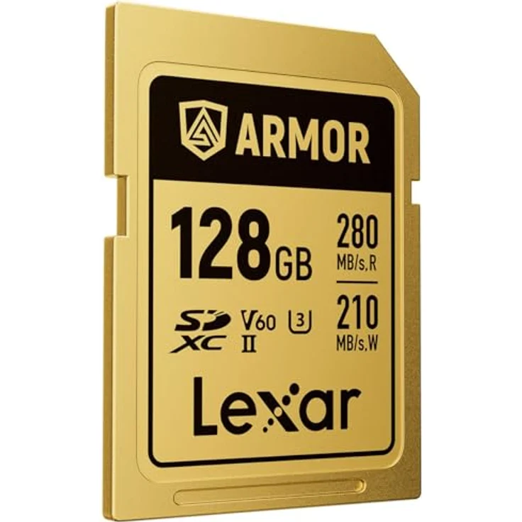 Lexar SDXC Pro Gold Series ARMOR UHS-II V60, 128 GB Speicherkarten, IP68, aus Edelstahl, Schreibgeschwindigkeit bis 210 MB/s, Lesegeschwindigkeit bis 280 MB/s – Bild 3