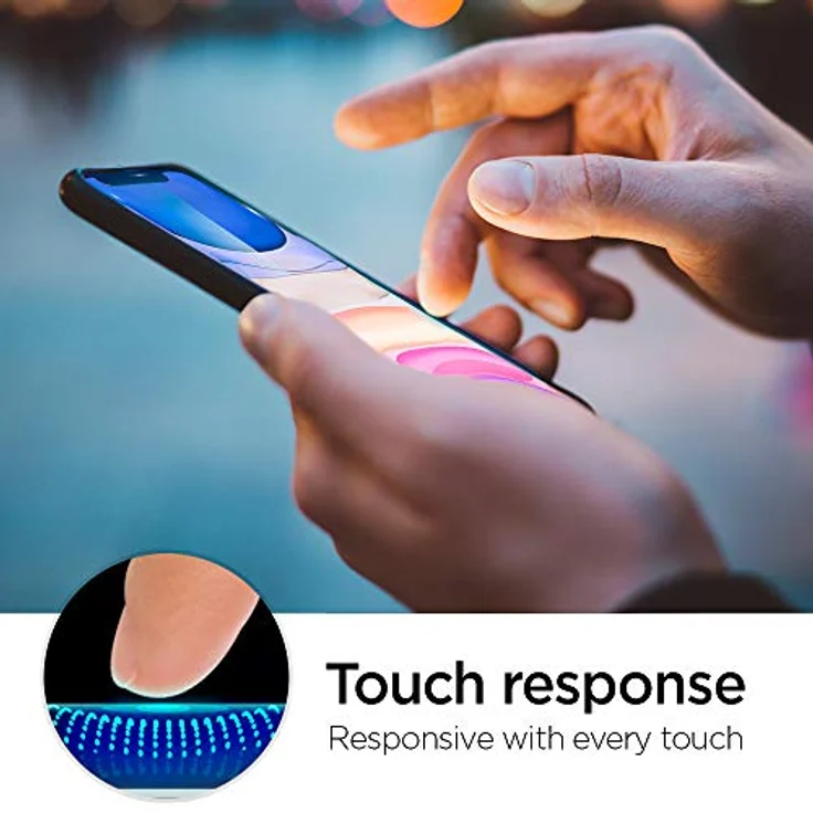 Spigen AlignMaster Displayschutzfolie, 2er Pack, kompatibel mit iPhone 11 und iPhone XR, kratzfest, 9H Härte, Hüllenfreundlich, transparent – Bild 5