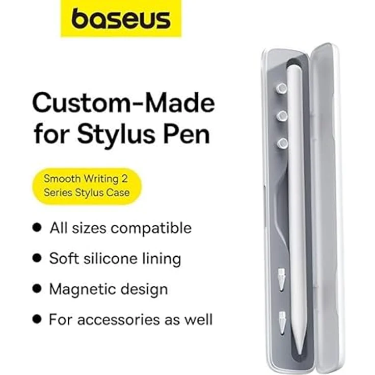 Baseus Smooth Writing 2, Stylus-Hülle für Tablet in Weiß, mit magnetischem Design und Platz für Zubehör – Bild 4