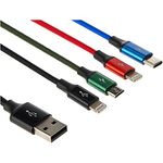 Baseus 4in1 Ladekabel 2X Lightning, USB-C und Micro USB (120 cm Ladekabel geeignet für iPhone 11, iPhone XS/XS Max/XR, iPhone 6/6s/7/8, Android), Schwarz, oneplus x