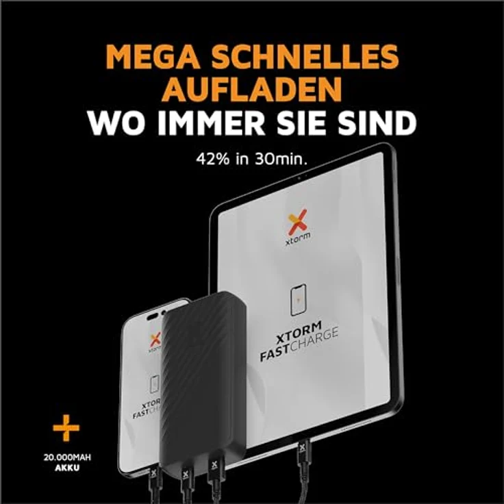 Xtorm Go2 Powerbank - 20.000mAh - USB-A & USB-C - Nachhaltige Technologie - Charcoal Black – Bild 2