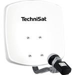 TechniSat DIGIDISH 33 – Satelliten-Schüssel für 1 Teilnehmer (33 cm kleine Sat Anlage - Komplettset mit Wandhalterung und Satfinder V/H-LNB) weiß