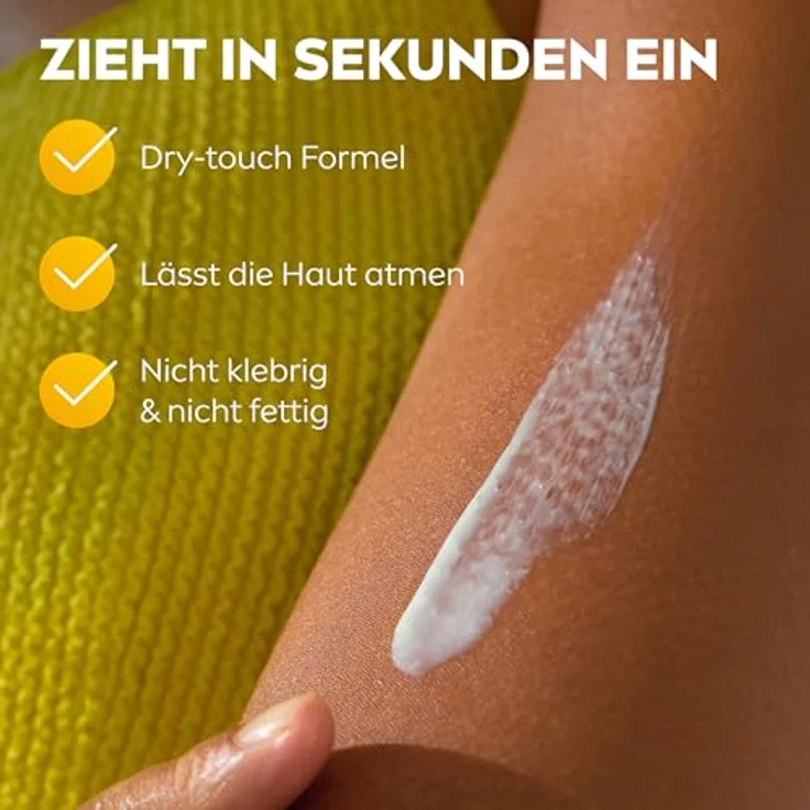 NIVEA SUN Schutz & Pflege Invisible Finish LSF 50+, wasserfester Sonnenschutz mit Hyaluron, schnell einziehende Sonnencreme ohne weiße Rückstände, 150 ml – Bild 4