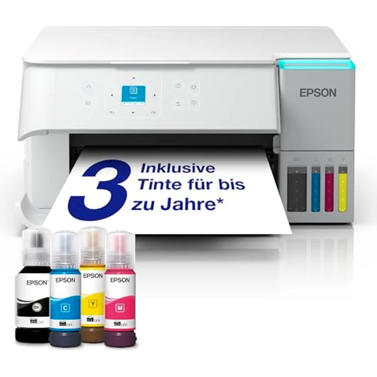 EPSON EcoTank ET-2956, 3-in-1 Tintentankdrucker in Weiß mit Duplex, WiFi, Apple AirPrint und 40 Euro CashBack – Bild 2
