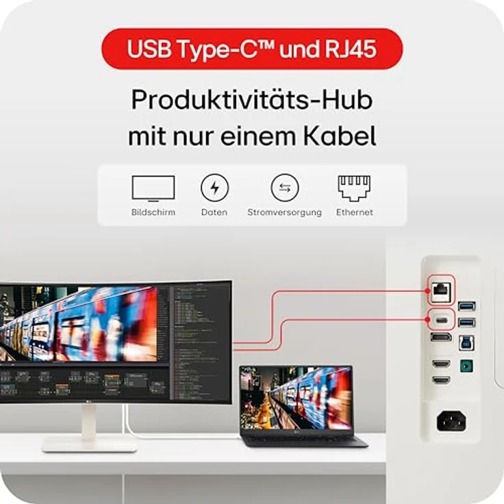 LG 38WR85QC-W 96.5cm (38") IPS UltraWide QHD Curved Monitor 24:10 HDMI/DP/USB-C – Bild 5