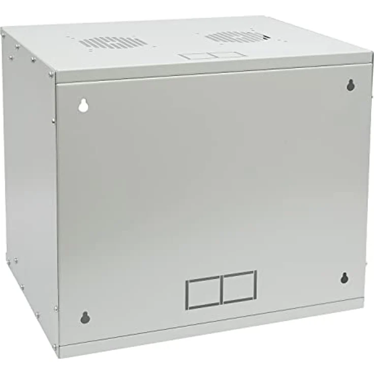 HMF 65709-07 Netzwerkschrank, Serverschrank 19 Zoll | 9 HE | 400 mm Tiefe | Glastür | Lichtgrau – Bild 3